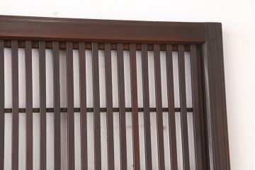 希少　色ガラス入り格子戸1枚(裏障子付き)