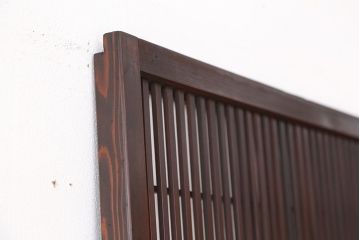 希少　色ガラス入り格子戸1枚(裏障子付き)