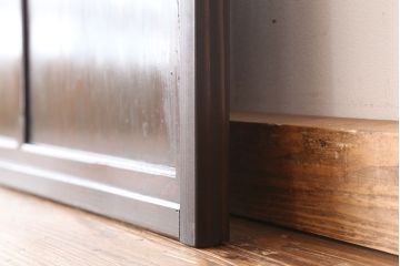 希少　色ガラス入り格子戸1枚(裏障子付き)
