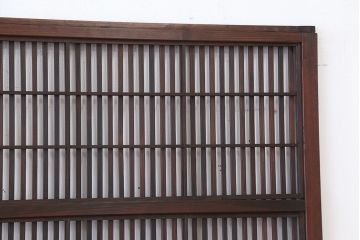 希少　色ガラス入り格子戸1枚(裏障子付き)