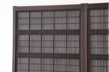 古民具・骨董　腰板欅材の上質な格子戸3枚セット(裏障子付き)