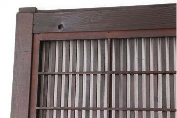 古民具・骨董　腰板欅材の上質な格子戸3枚セット(裏障子付き)