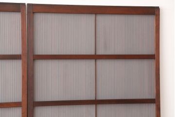 古民具・骨董　上手物　裏ガラス入り　繊細な万本格子戸3枚セット