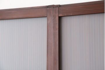 古民具・骨董　上手物　裏ガラス入り　繊細な万本格子戸3枚セット