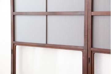 古民具・骨董　上手物　裏ガラス入り　繊細な万本格子戸3枚セット