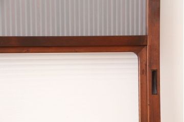 古民具・骨董　上手物　裏ガラス入り　繊細な万本格子戸3枚セット