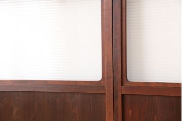 古民具・骨董　上手物　裏ガラス入り　繊細な万本格子戸3枚セット