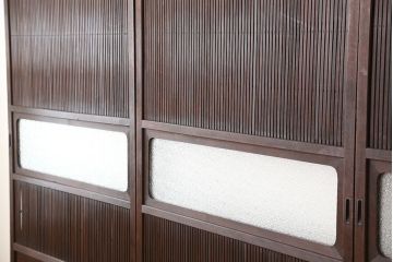 アンティーク　上手物シックで繊細な裏障子付き万本格子戸4枚セット(引き戸)