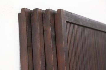 アンティーク　上手物シックで繊細な裏障子付き万本格子戸4枚セット(引き戸)