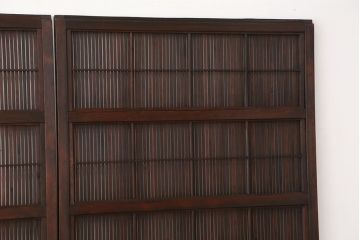 アンティーク　上手物シックで繊細な裏障子付き万本格子戸4枚セット(引き戸)