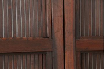 アンティーク　上手物シックで繊細な裏障子付き万本格子戸4枚セット(引き戸)