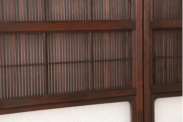 アンティーク　上手物シックで繊細な裏障子付き万本格子戸4枚セット(引き戸)