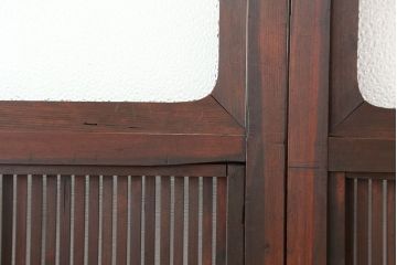 アンティーク　上手物シックで繊細な裏障子付き万本格子戸4枚セット(引き戸)