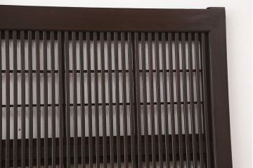 アンティーク　美品腰板欅材・上質な裏障子付き格子戸4枚セット(建具)