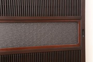 アンティーク　美品腰板欅材・上質な裏障子付き格子戸4枚セット(建具)