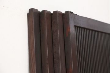 アンティーク　美品腰板欅材・上質な裏障子付き格子戸4枚セット(建具)