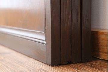アンティーク　美品腰板欅材・上質な裏障子付き格子戸4枚セット(建具)