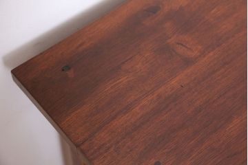 レトロ家具　アンティーク　古いナラ材のレトロな片袖机(テーブル・作業台)