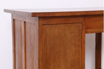 レトロ家具　アンティーク　古いナラ材のレトロな片袖机(テーブル・作業台)