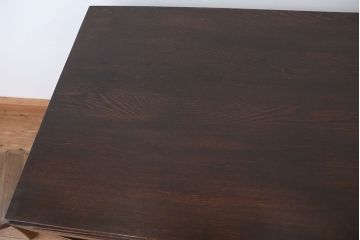 アンティーク家具　アンティーク　古いタモ材のシンプルで上品な平机(テーブル)