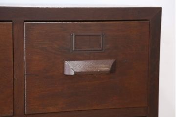 アンティーク家具　アンティーク　古い図書館の重厚脚付きカードケース(書類棚/チェスト/引き出し/ドロワー/図書館/図書室)