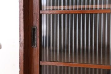 アンティーク家具　アンティーク 大振りなモールガラス収納棚(下駄箱)