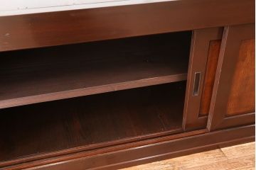 アンティーク家具　古民具・骨董 六尺 上手物!杢目の素晴らしい時代箪笥ローボード(食器棚、水屋箪笥、テレビ台、キャビネット、収納棚)