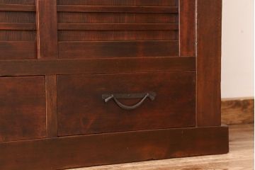 アンティーク家具　アンティーク 味わい深い六尺引き出し収納箪笥(水屋箪笥・サイドボード)