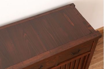 アンティーク家具　古民具・骨董 明治時代 使い込まれた北陸収納箪笥サイドボード(水屋箪笥、食器棚、収納棚)