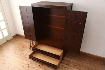 中古　松本民芸家具　高山式　ワードローブ　定価約50万(洋服タンス/洋服箪笥)