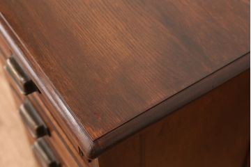 アンティーク家具　大正ロマン　最高級　総ナラ材　上質で大振りな片袖机(テーブル/デスク)