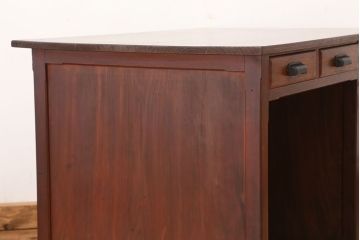 アンティーク家具　アンティーク　古い木のカウンター式片袖机(テーブル/作業台)