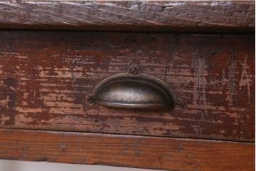 アンティーク家具　アンティーク　古い木の使い込まれた平机(テーブル・作業台)(2)