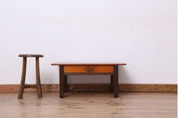 レトロ家具　昭和レトロ　古い木の小さな文机(座机)