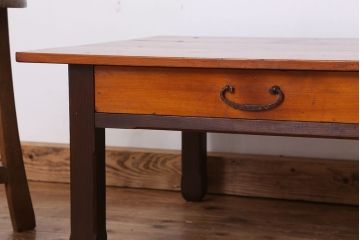 レトロ家具　昭和レトロ　古い木の小さな文机(座机)