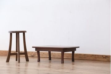 アンティーク家具　アンティーク　古い栓材の小さな角ちゃぶ台?