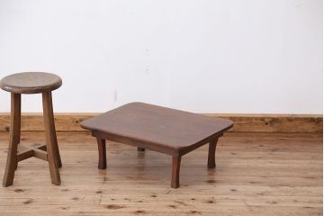 アンティーク家具　アンティーク　古い栓材の小さな角ちゃぶ台?