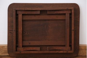 アンティーク家具　アンティーク　古い栓材の小さな角ちゃぶ台?