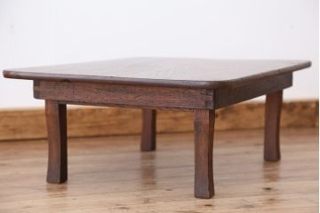 アンティーク家具　アンティーク　古い栓材の小さな角ちゃぶ台?