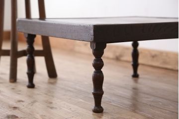 アンティーク家具　アンティーク　古い栓材の小さな角ちゃぶ台