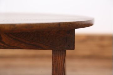 アンティーク家具　アンティーク　古い栓材の小さな丸ちゃぶ台