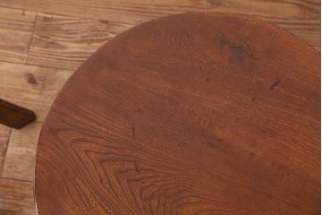 アンティーク家具　アンティーク　古い栓材の小さな丸ちゃぶ台