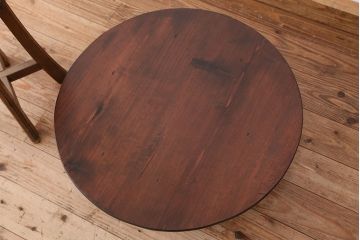 アンティーク家具　アンティーク　古い木の小さな丸ちゃぶ台?