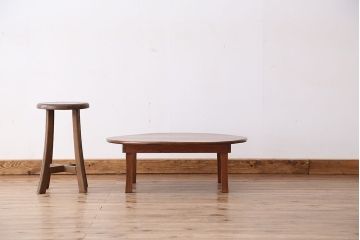 アンティーク家具　アンティーク　古い栓材の丸ちゃぶ台