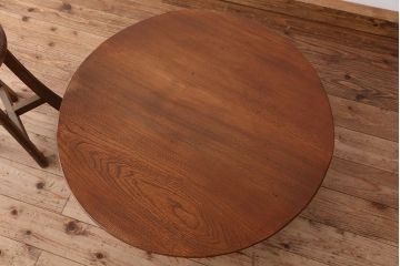 アンティーク家具　アンティーク　古い栓材の丸ちゃぶ台