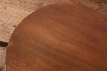 アンティーク家具　アンティーク　古い栓材の丸ちゃぶ台