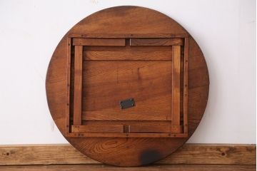 アンティーク家具　アンティーク　古い栓材の丸ちゃぶ台