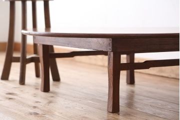 アンティーク家具　アンティーク　古い栓材の丸ちゃぶ台?