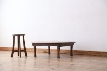 アンティーク家具　アンティーク　古い栓材!丸ちゃぶ台