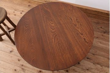 アンティーク家具　アンティーク　古い栓材の丸ちゃぶ台?